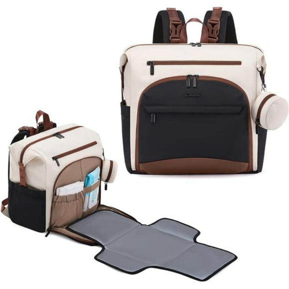 Waterproof diaper bag backpack with changing pad travel baby bag for mom dad